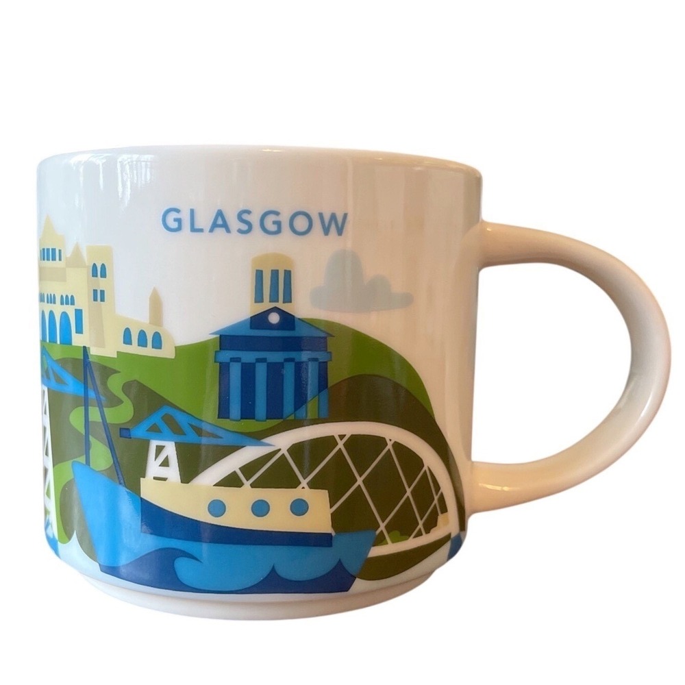 STARBUCKS Glasgow "You Are Here" Icon Mug 14 Oz ‎ 2018 Blue